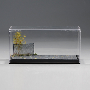 1/64 公园一角地台加玻璃罩宽8.3长17cm微缩模型手办车模场景人偶