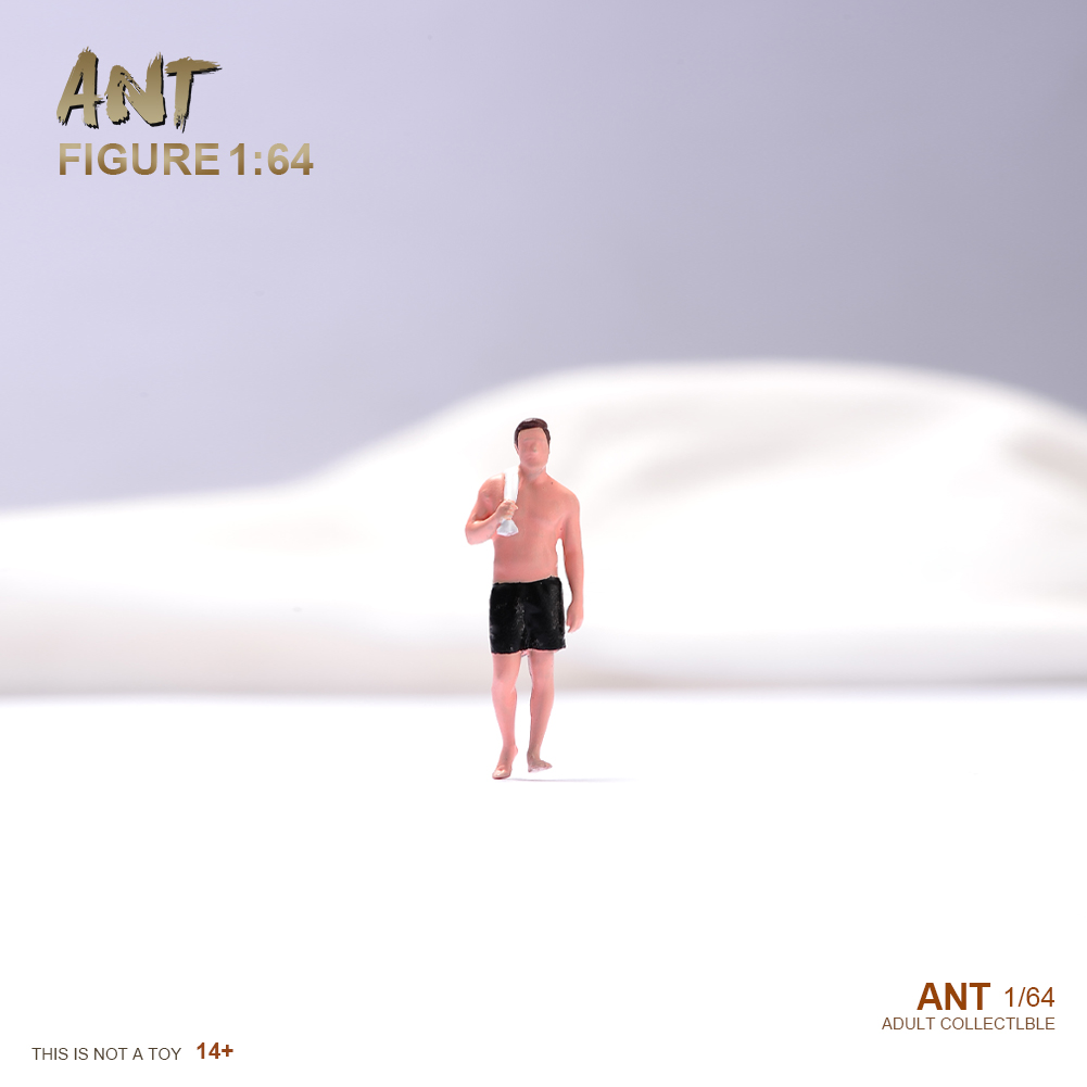 AF202270 1/64 沙滩泳装洗浴男 微缩模型沙盘手办树脂小人偶摆件