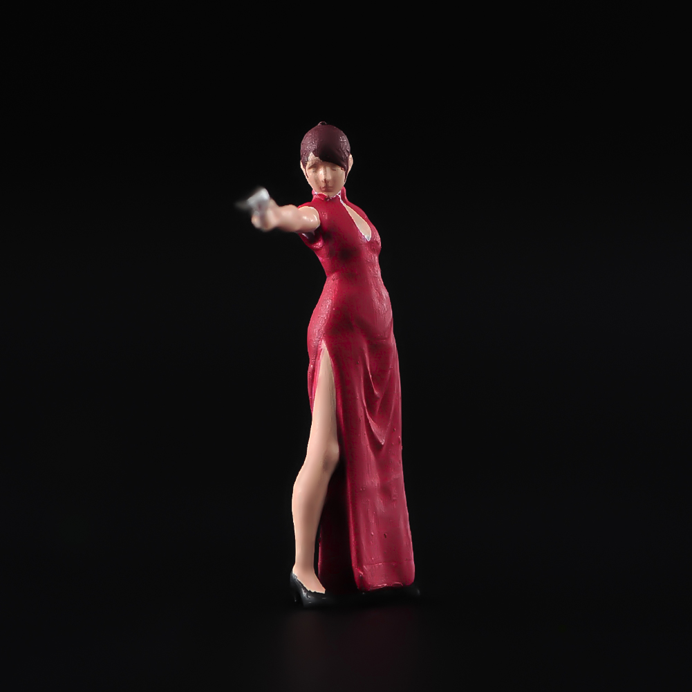 ANT 1/64 1/43 旗袍女杀手 微缩模型沙盘手办树脂小人微拍摆件