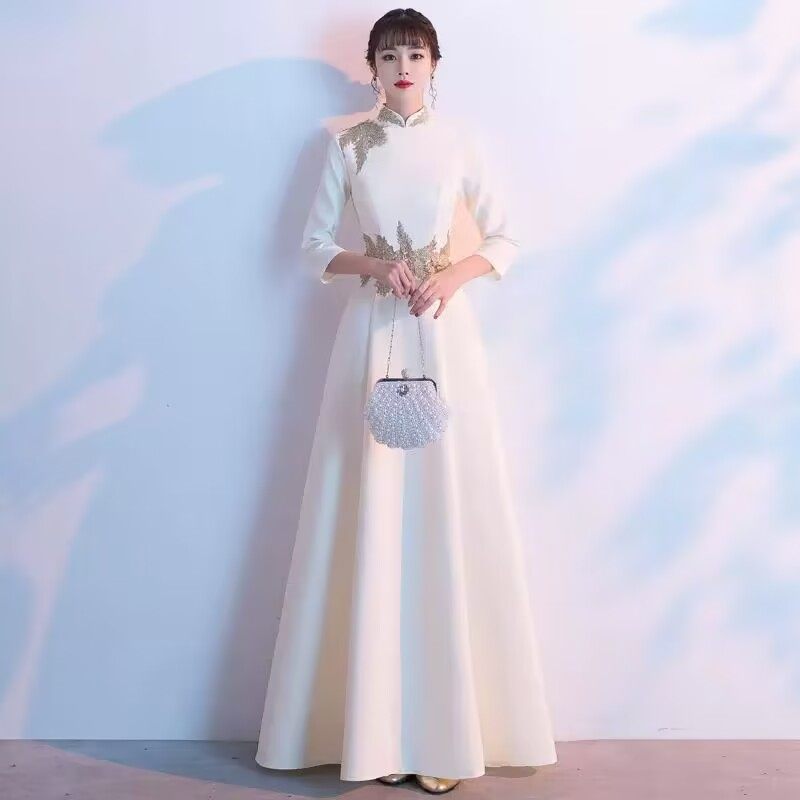 礼仪旗袍迎宾服小姐中国风青花瓷走秀合唱演出酒店学生接待合唱服