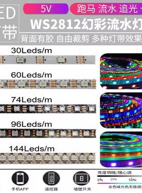 WS2812B全彩LED灯条5050流水跑马