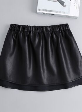 小屁帘小皮裙女打底短裙内搭鲨鱼裤卫衣神器假下摆pu皮裙半身遮臀