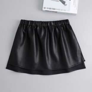 小屁帘小皮裙女打底短裙内搭鲨鱼裤卫衣神器假下摆pu皮裙半身遮臀