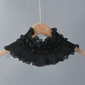 颈带护颈椎遮阳围脖套黑白色网纱蕾丝假领子项链女百搭甜美立领