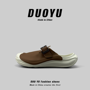 外贸男鞋高级感个性勃肯拖鞋夏季运动包头半拖办公室外凉拖鞋
