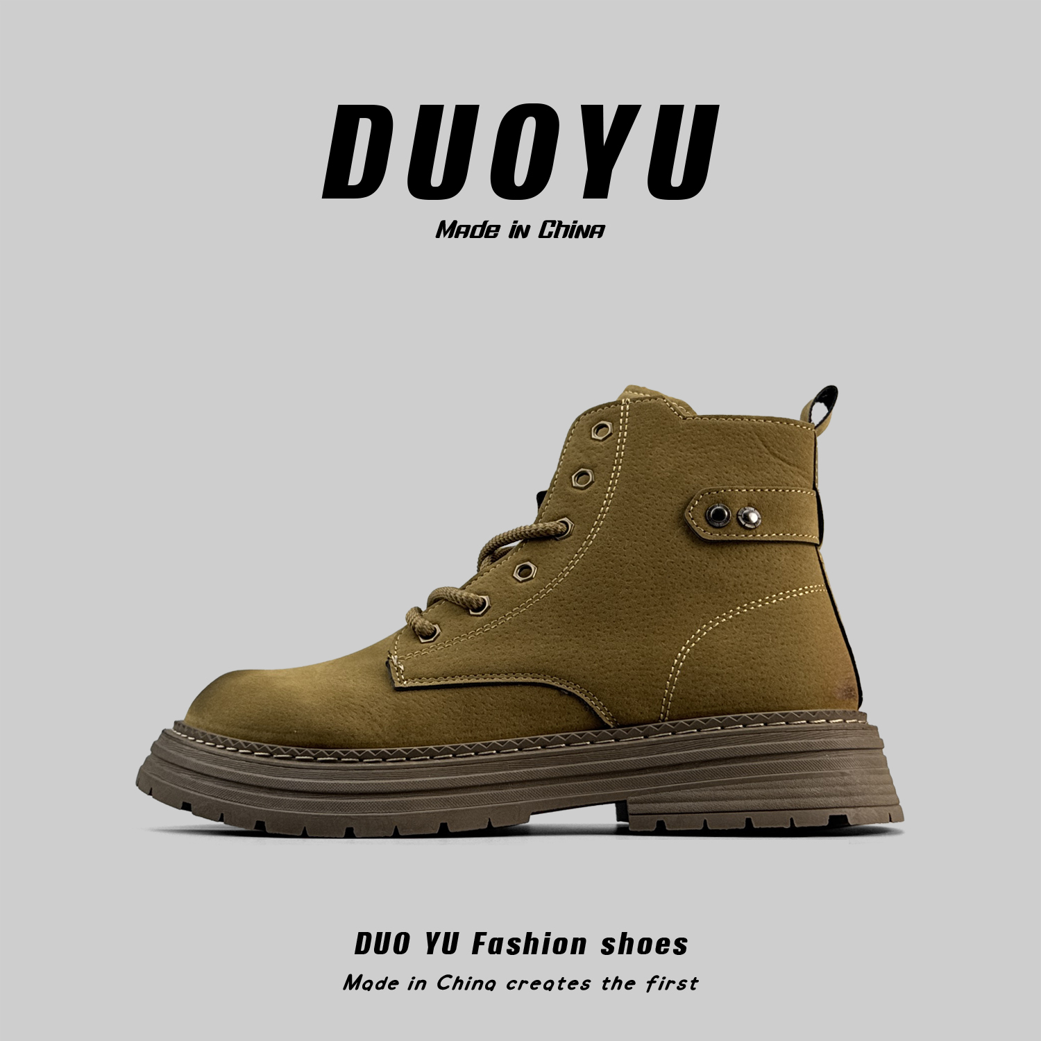 英伦风复古马丁靴秋冬高帮工装靴