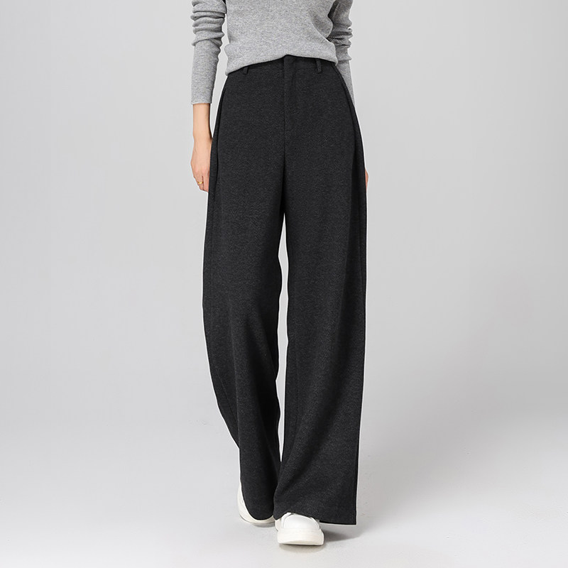 毛呢阔腿裤女秋冬新款高腰显瘦宽松糯米裤灰色羊毛西装休闲裤直筒,女装/女士精品,休闲裤,淘宝优惠券,粉丝福利购,淘宝优惠卷
