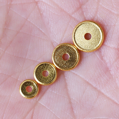 强保色沙金铜镀金凹槽车轮珠隔片