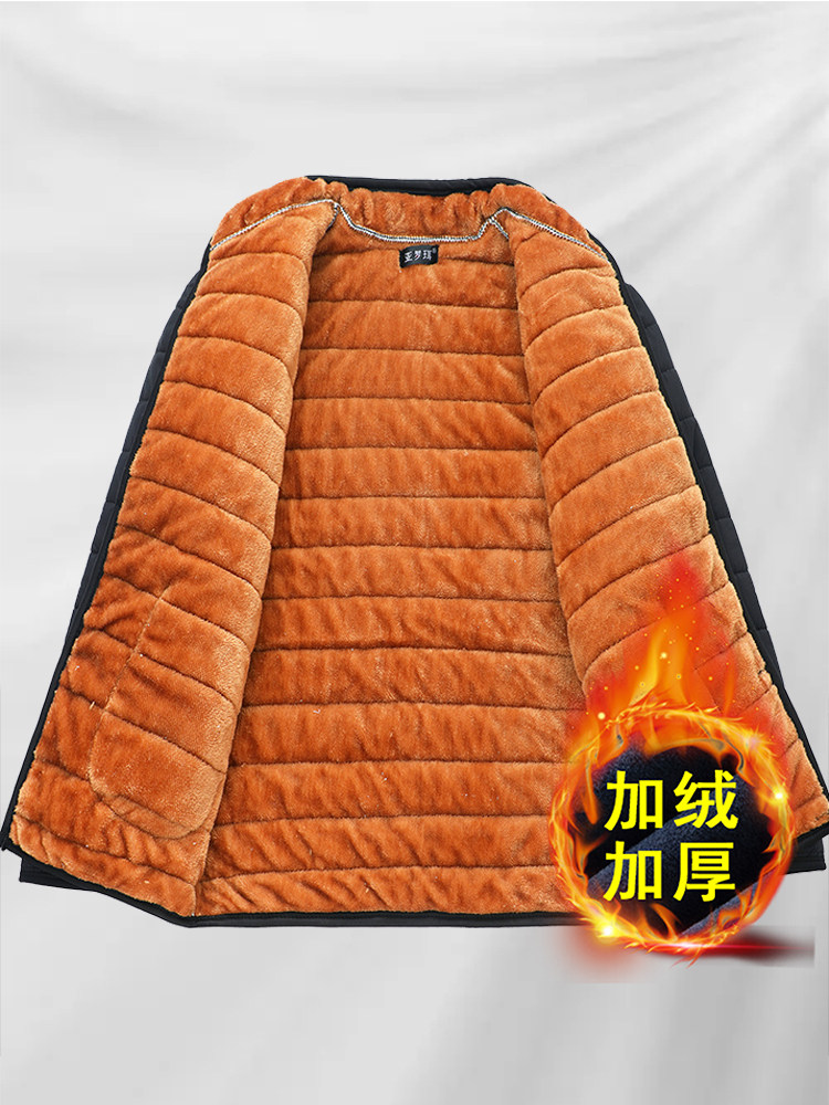WINTER MIDDLE-AGED MALE VELVET THICKENED COTTON JACKET DAD COTTON CLOTHES MIDDLE-AGED AND ELDERLY COAT GRANDFATHER LINER OLD MAN CLOTHES MAN