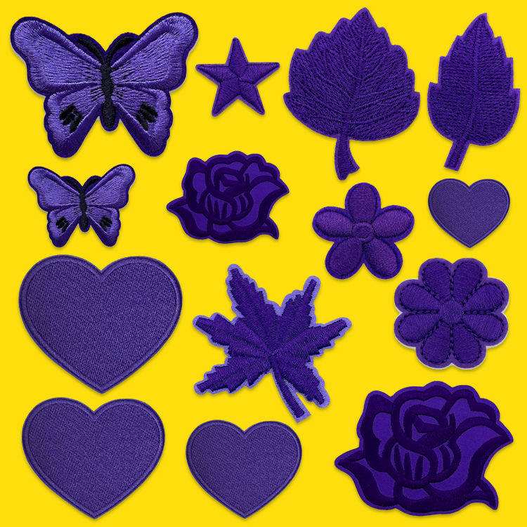 深紫色自粘补丁贴衣服裤子装饰补破洞贴花鞋帽窗帘台布修补组合款,居家布艺,布贴,淘宝优惠券,粉丝福利购,淘宝优惠卷