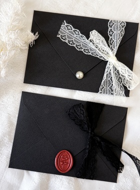 烫金黑色信封信纸情人节高级感手写信纪念求婚告白生日情书代打印