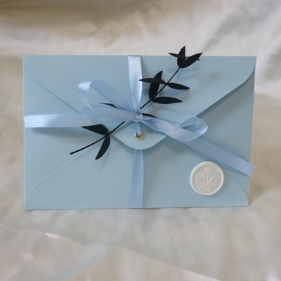 小清新浪漫蓝色手工信封信纸套装