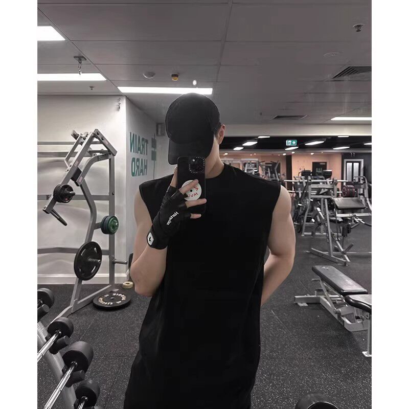 坎肩背心男款夏外穿美式健身衣服内搭马甲运动速干无袖t恤打底衫