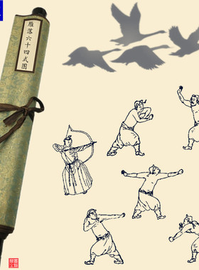 拳法健身武术表演文玩收藏画卷