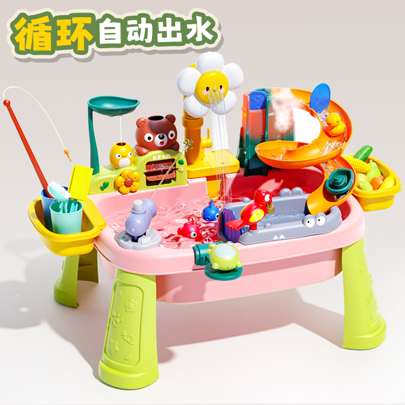 儿童洗碗机玩具厨房玩水戏水水上乐园水池循环出水女孩过家家宝宝