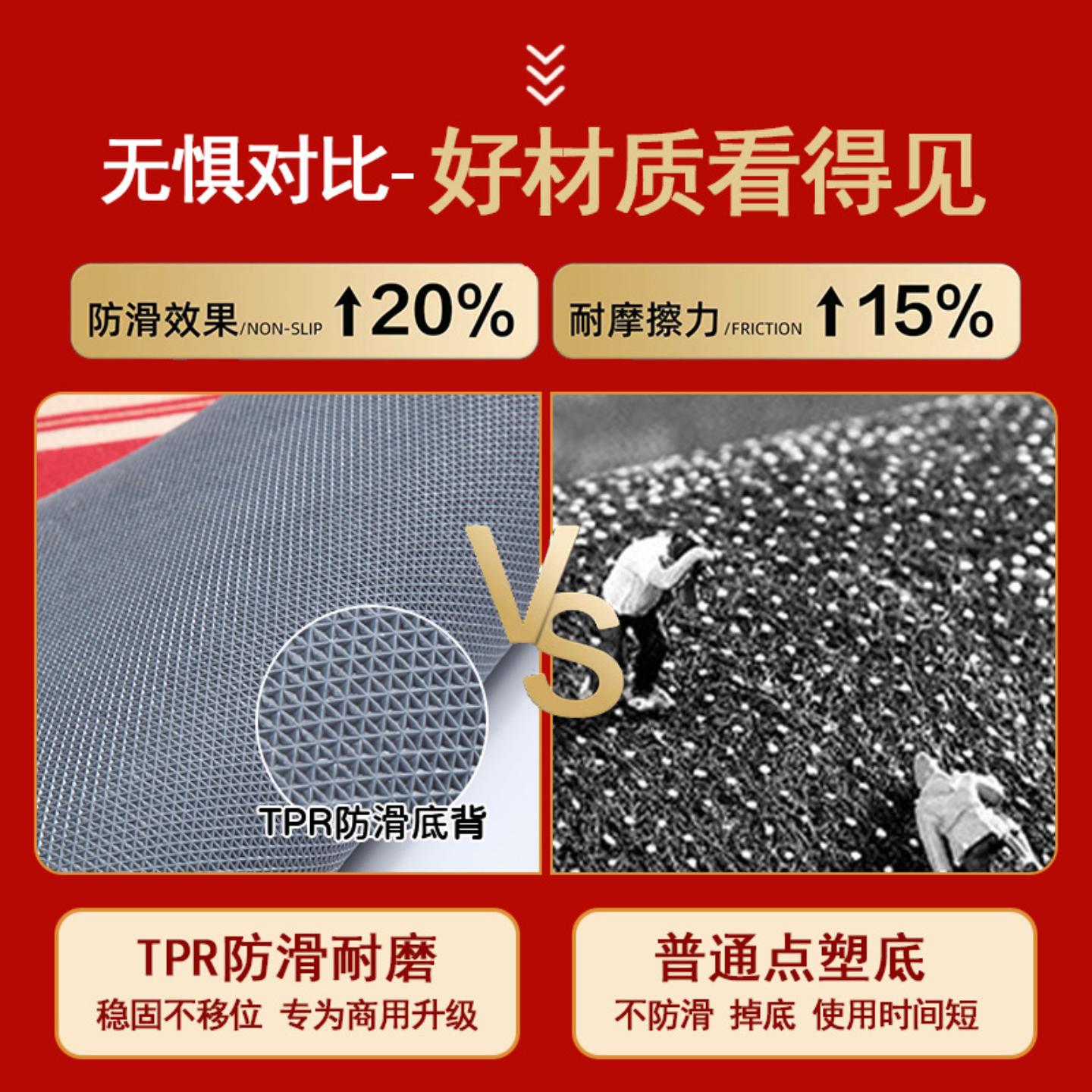 饭店开业迎宾地垫圈绒TPR防滑吸水红色地毯店铺门口欢迎光临门垫