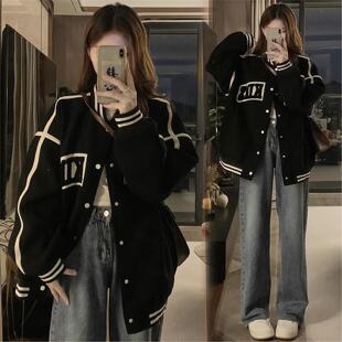 棒球服外套女2026春秋新款韩版宽松大码胖mm百搭学生开衫夹克上衣