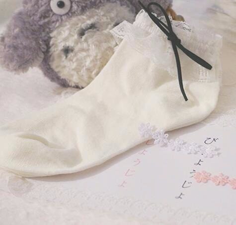 女日系全棉短袜花边蕾丝袜公主女袜子森系学生白袜子