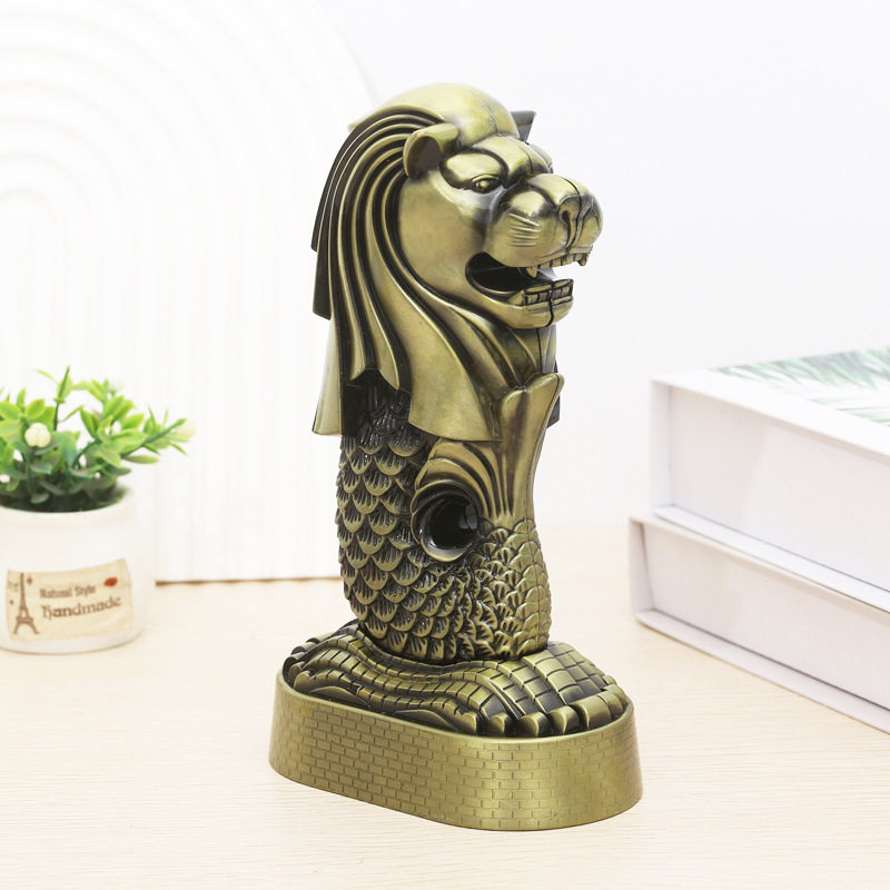 鱼尾狮模型金属工艺品摆件新加坡旅游纪念品地标建筑装饰礼品