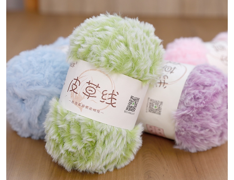 雪妃尔皮草线仿裘皮绒毛线长毛水貂帽子手编围巾手工编织