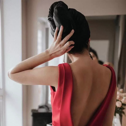 干发帽贵妇出口仿真丝缎面吸水