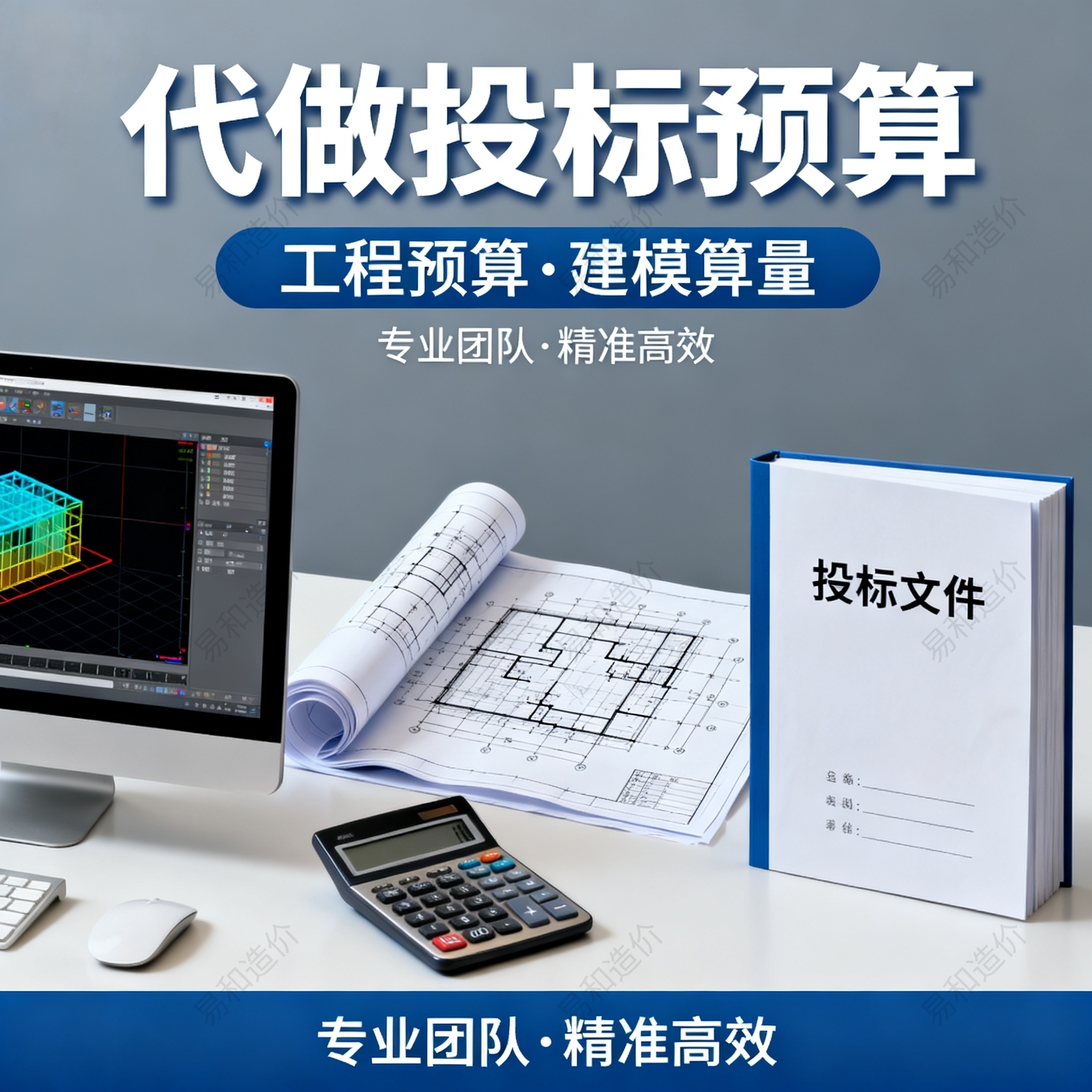 造价工程代做土建市政园林装饰消防水电暖算量清单定额