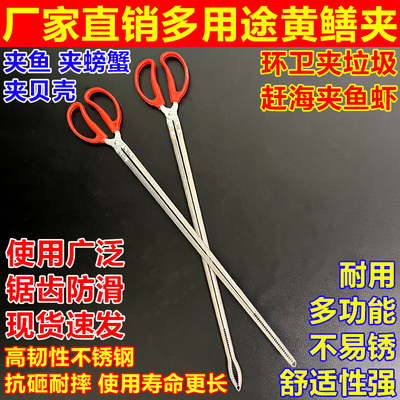 赶海工具不锈钢捡垃圾夹火钳家用加长取物赶海夹子细长缝隙夹物品