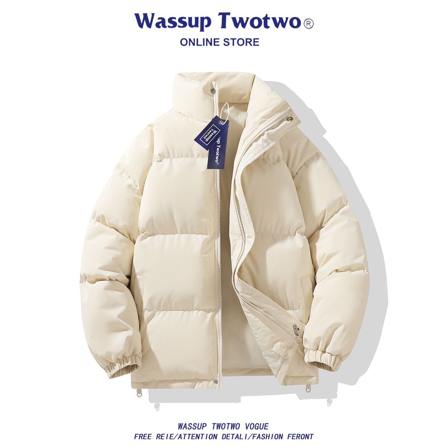 WASSUP TWO TWO棉服女款冬季2025新款连帽加厚面包服休闲保暖棉衣