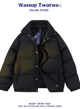 WASSUP TWO TWO美式立领羽绒棉服冬季2025新款加厚棉袄情侣款外套