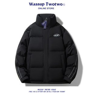 TWO 情侣时尚 TWO短款 加厚2025新款 立领保暖外套 羽绒服冬季 WASSUP