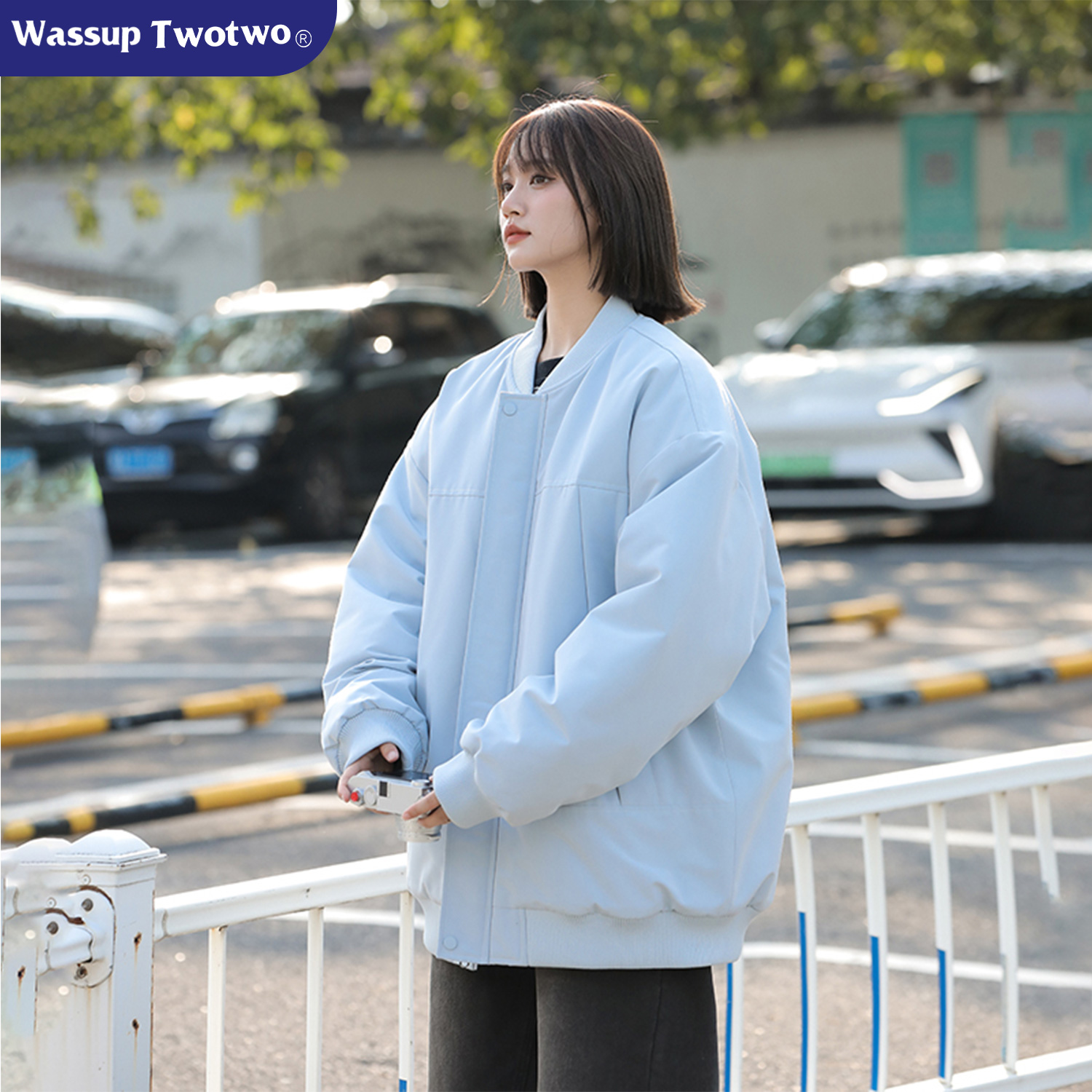 WASSUP TWO TWO冬季cleanfit飞行夹克棉服男女款新款加厚保暖棉衣