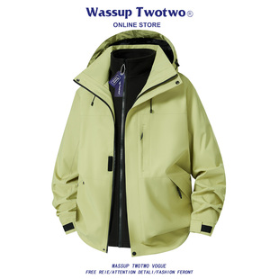 2025新款 TWO三合一冲锋夹克男秋冬季 户外保暖连帽外套 TWO WASSUP