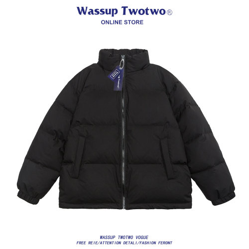 WASSUP TWO TWO潮牌加厚鸭绒羽绒服男冬季情侣保暖面包服棉服外套