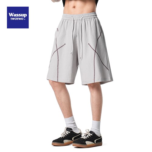 WASSUPTWOTWO工装五分短裤男