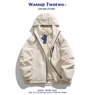 帅气加厚短款 TWO羽绒服内胆三合一冲锋衣冬季 夹克外套 TWO WASSUP