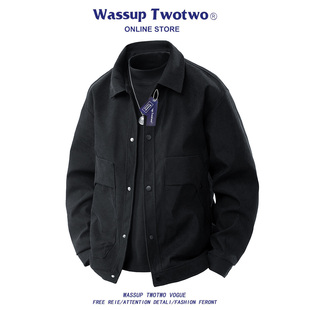 夹克秋季 TWO日系复古大口袋工装 潮牌宽松休闲翻领外套 TWO WASSUP