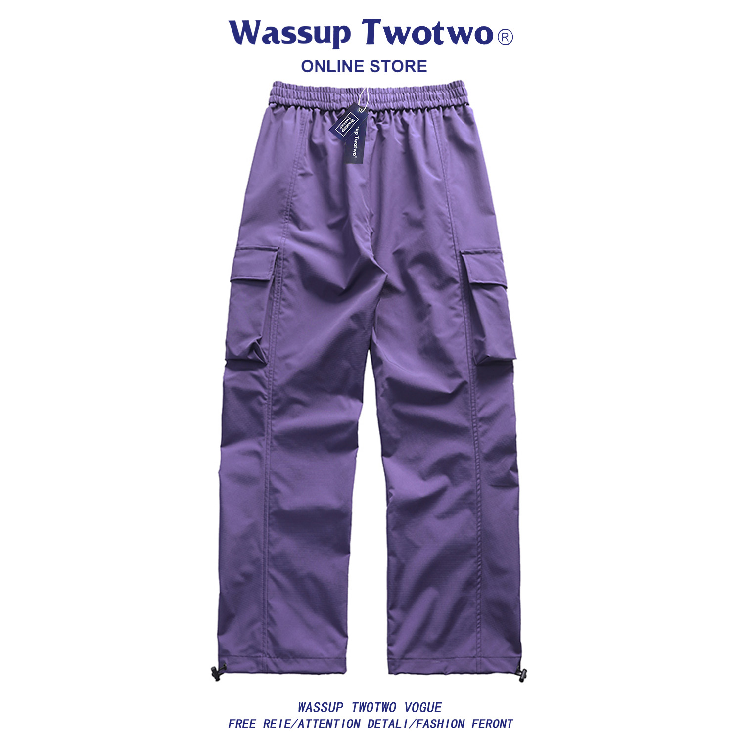 WASSUP TWO TWO美式伞兵工装裤子男春秋季2025新款宽松直筒休闲裤