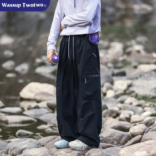 WASSUP TWO TWO工装长裤春季防水宽松透气耐磨轻盈户外休闲冲锋裤