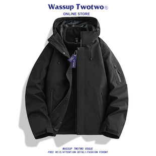 登山徒步防风防水夹克 TWO户外三合一冲锋外套秋冬新款 WASSUP TWO