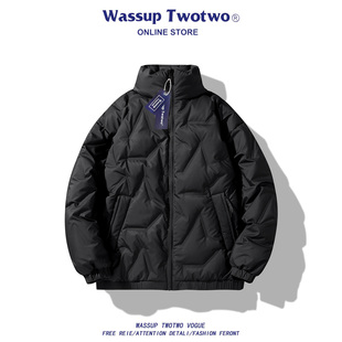 加厚保暖白鸭绒大码 TWO立领亮面羽绒服男冬季 轻薄外套 TWO WASSUP