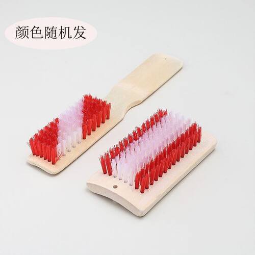 竹质加厚长柄硬毛多功能鞋刷