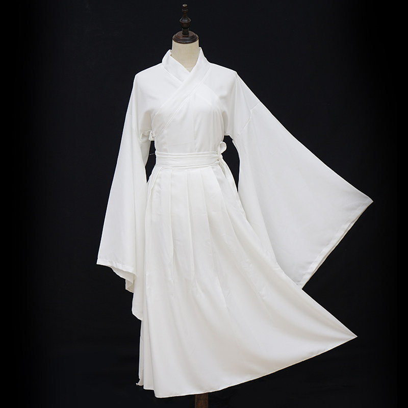 白色中衣中裤汉服打底内衬大袖广袖窄袖中衣原创日常汉服百搭衬裙