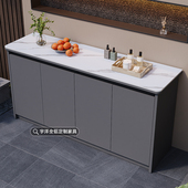 户外全铝合金岩板洗衣柜一体柜室外花园防晒洗衣机柜水槽洗手台盆