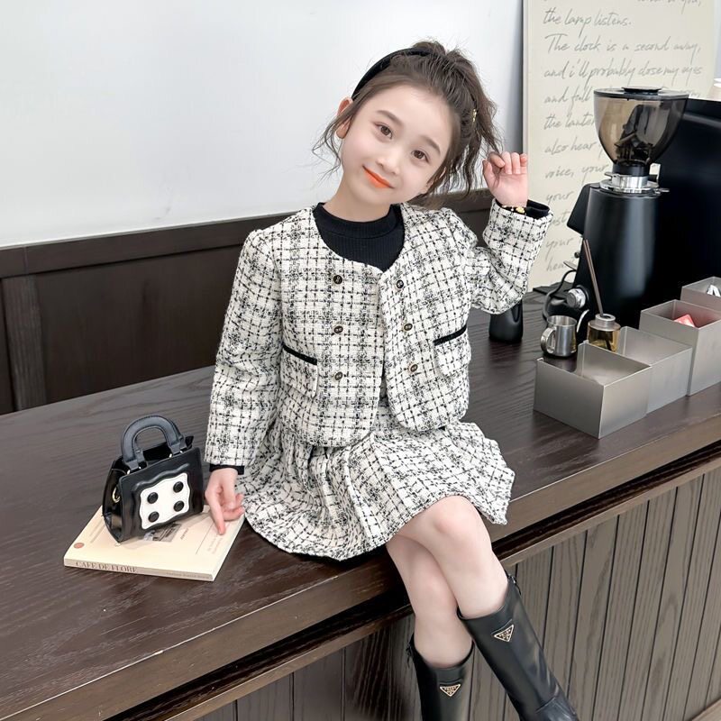 女童小香风套装春秋季2026新套装