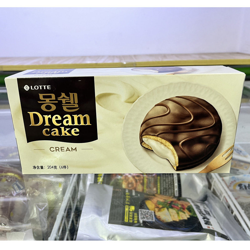 临期乐天梦雪奶油夹心派204g传统西式糕点