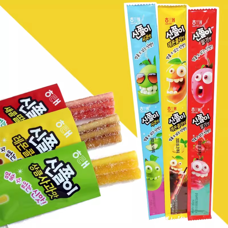 海太酸甜草莓味软糖24g甜柠檬可乐苹果味韩国进口长舌果汁糖零食