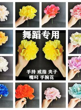 舞蹈恰好簪花引傣族缅桂花开朵朵香手拿带杆戒指红色牡丹花醉平江