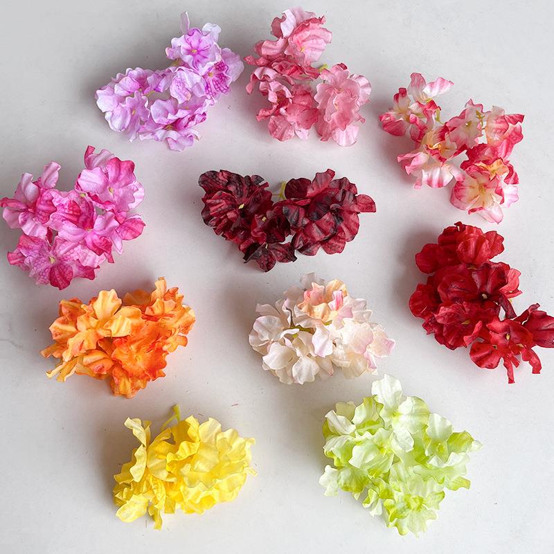 16叉绣球花仿真花烤边diy服饰发饰发夹配件 汉服婚庆家居装饰假花