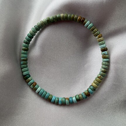 绿松石唐三彩直切手串4.7mm重7g湖北原矿瓷釉级炫彩单圈