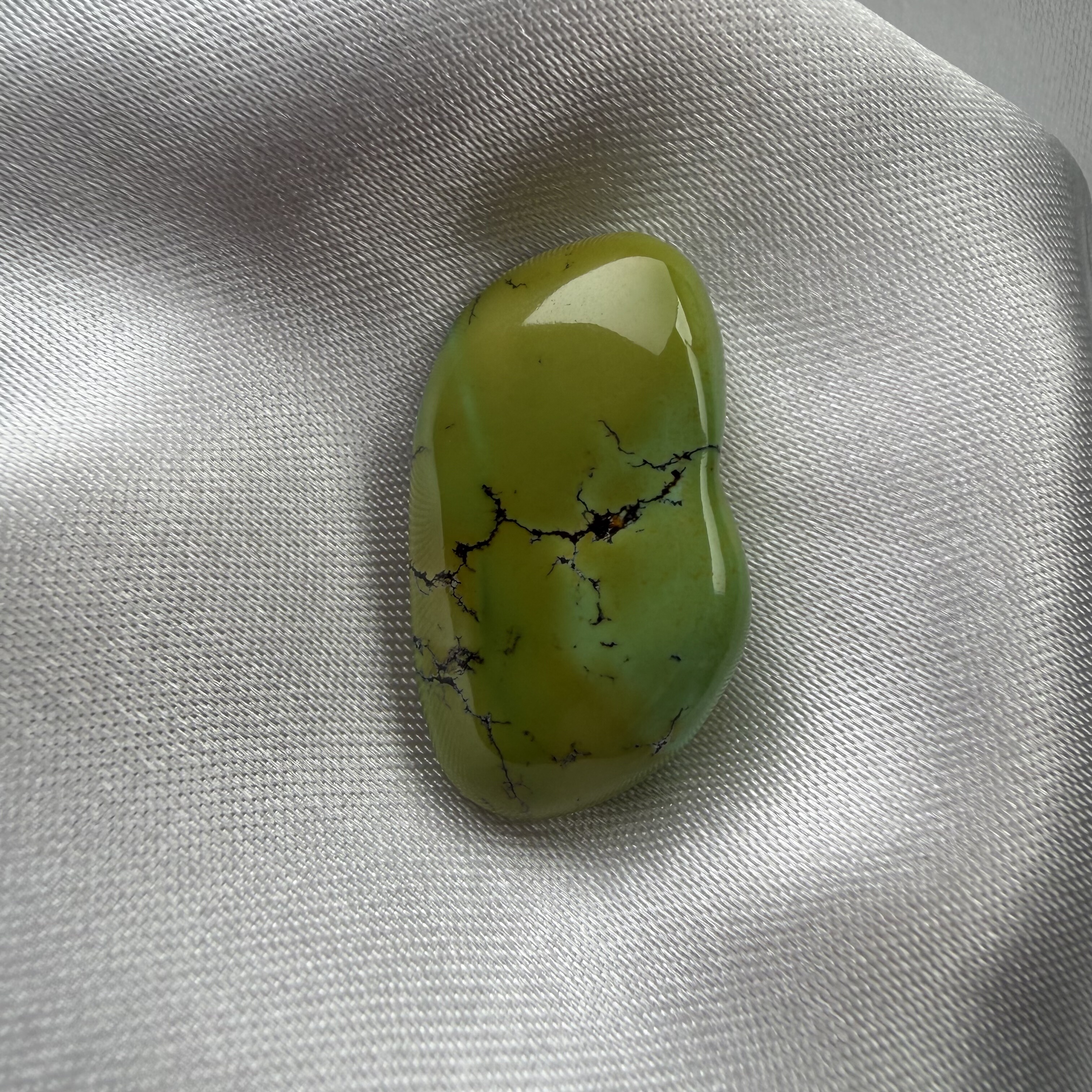 绿松石水波纹随形湖北原矿瓷釉级吊坠宽13.7mm长23.7厚6菜籽色